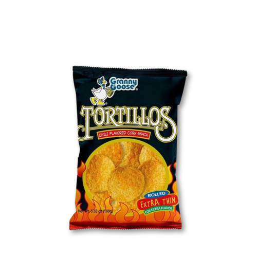 Granny Goose - Tortillios Chilli Flavor Corn Snack 100gm x 50- MRI